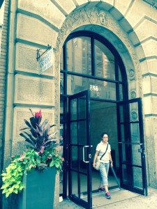 Pretty arched entrance to Out by 10's venue, John Strasberg Studios at 555 8th Ave., Studio 2310, NYC.