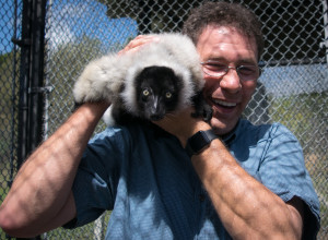 The lemur with Mitch Traphagen, photographer. 